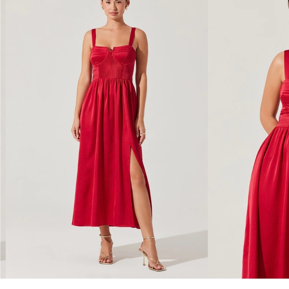 Astr Radiant Red Midi Dress
